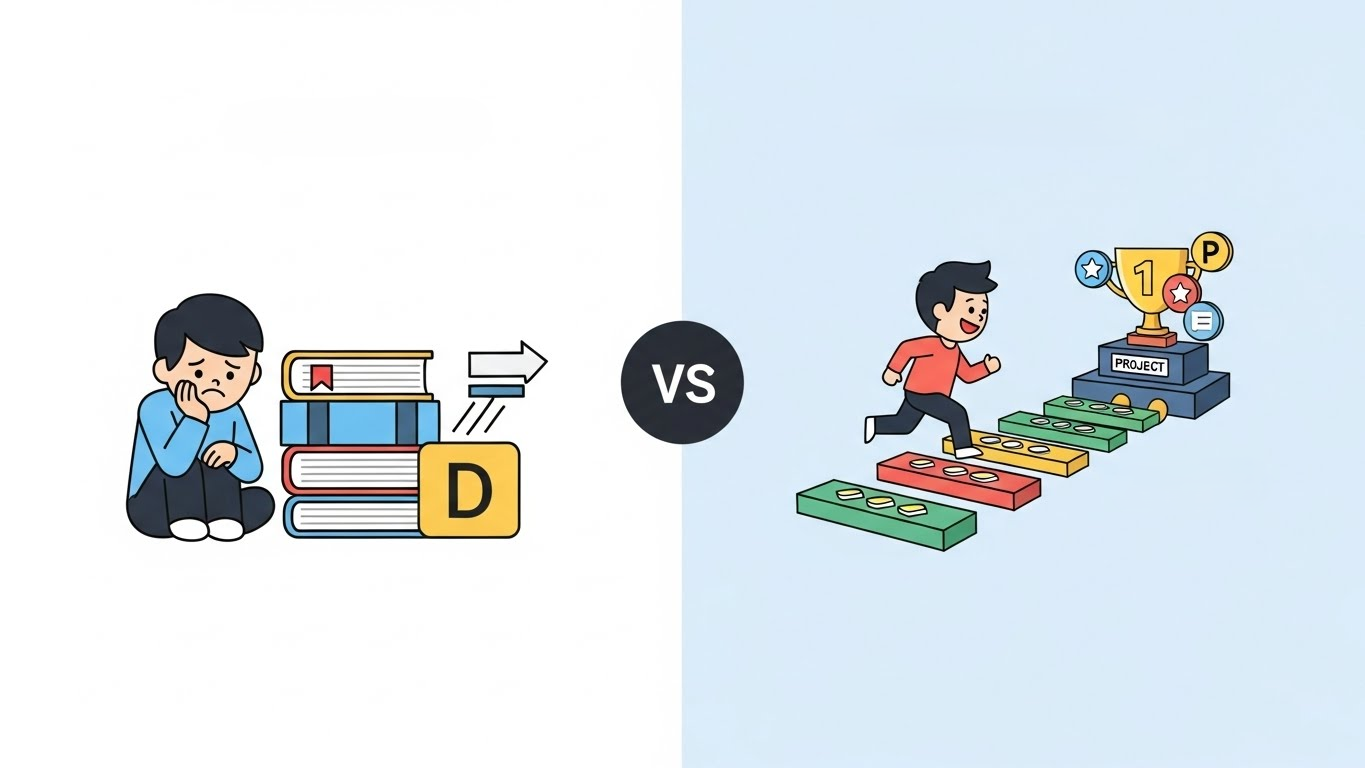 Сравнение моделей обучения: 'старая' модель (зубрежка, страх ошибки) и 'новая' геймификация (обучение через игру, уровни и достижения).